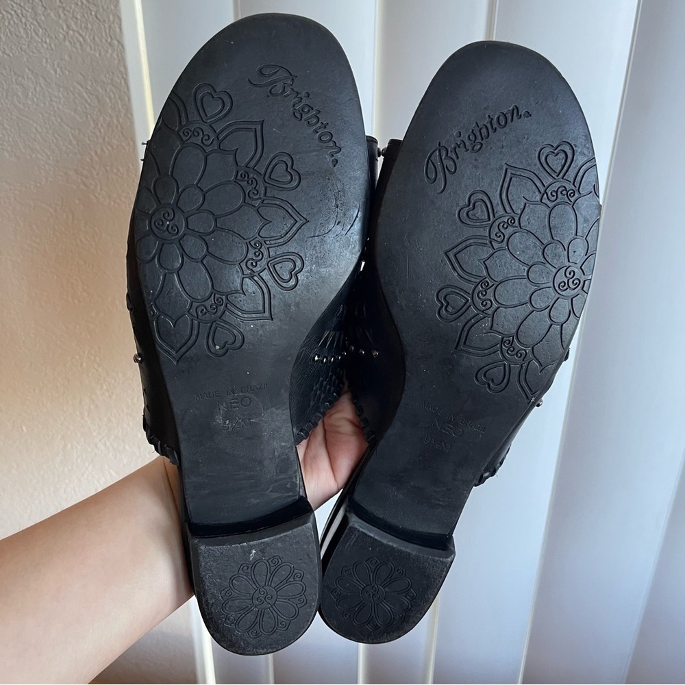 Brighton Neo Mule Leather Sandals Black Size 9.5 - Picture 12 of 16